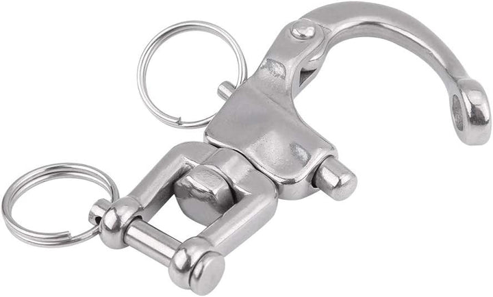 Keenso Boot Schnappschäkel, 2 Stk 316 Edelstahl Panikhaken Schnelllösbarer Schnappschäkel Drehbarer