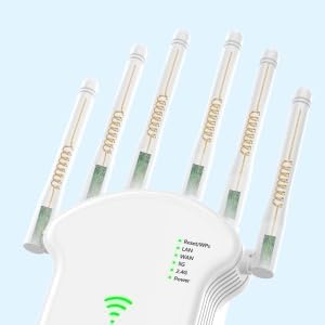 WLAN Verstärker Repeater 1200Mbit/s (867MBit/s 5GHz + 300MBit/s 2,4GHz),WiFi Booster mit Repeater/Ro
