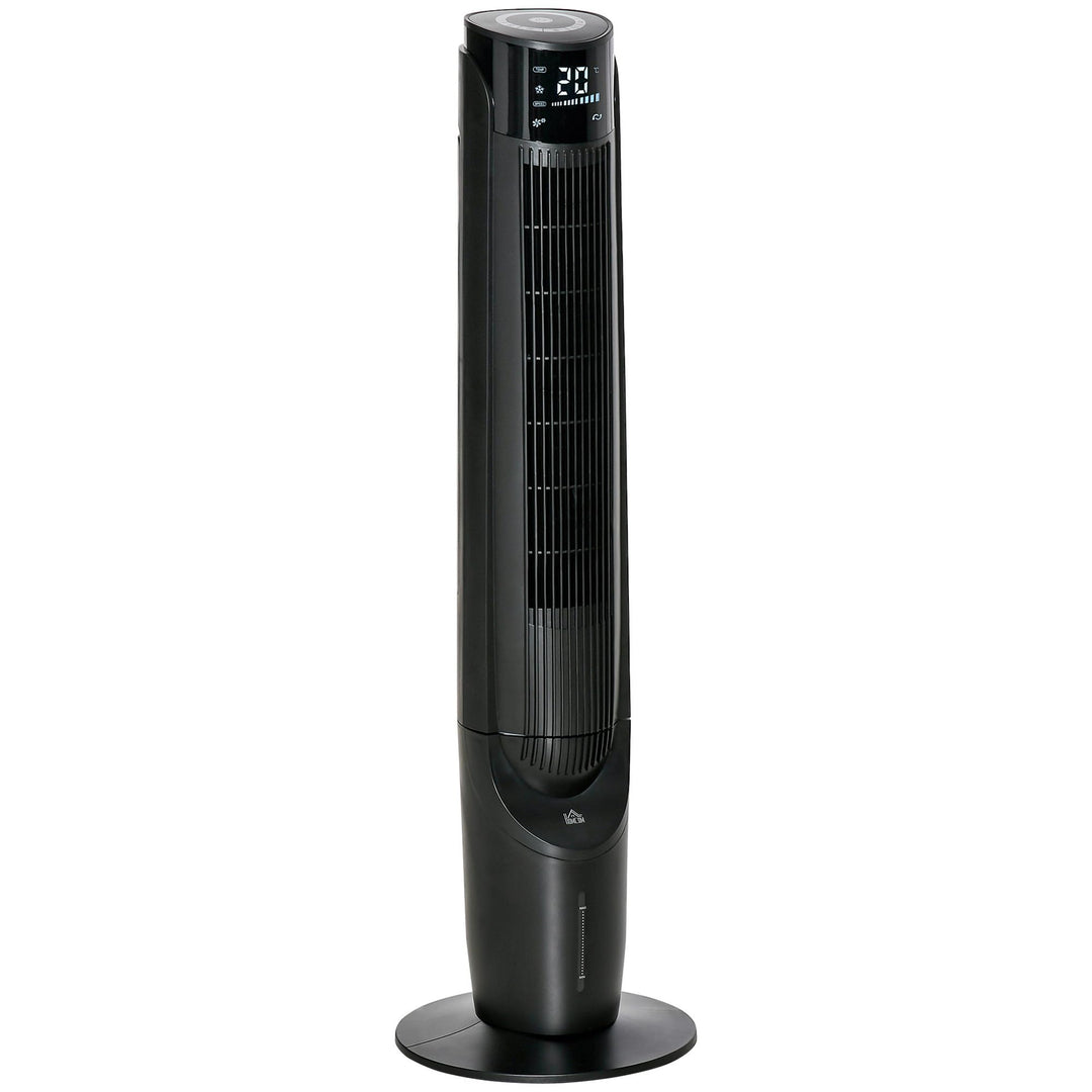 HOMCOM Luftkühler Turmventilator mit Wasserkühlung Luftbefeuchtung 60W leise Standventilator mit 12h