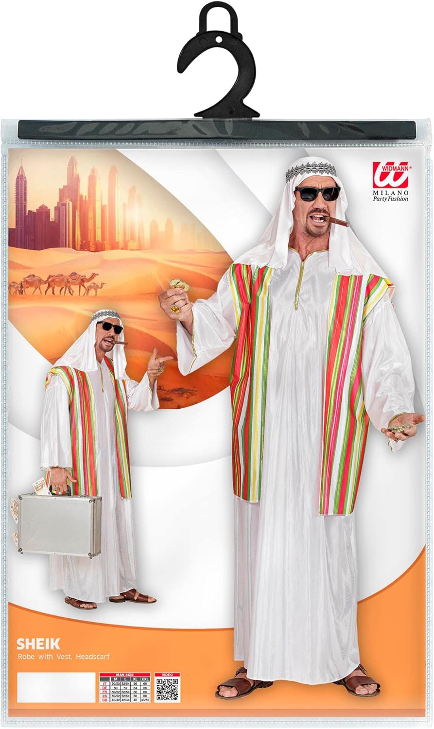 W WIDMANN MILANO Party Fashion - Kostüm Scheich, Tunika, Orient, Sultan, Faschingskostüme XL, XL