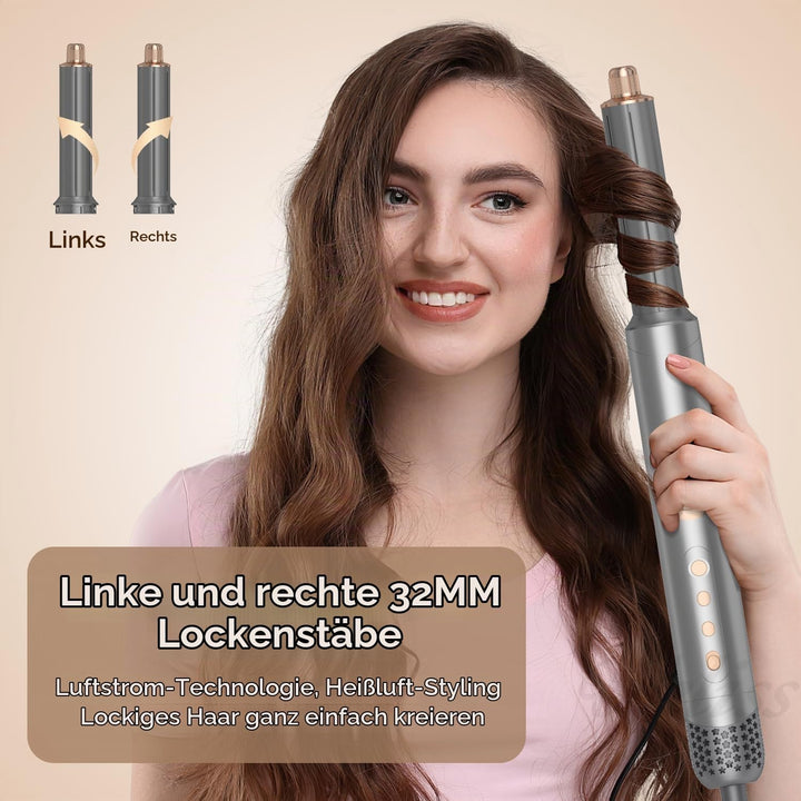 UKLISS 8 in 1 Pro Airstyler &amp; Ionen Haartrockner High Speed 110,000RPM Föhn Set mit Luft-Lockenstab