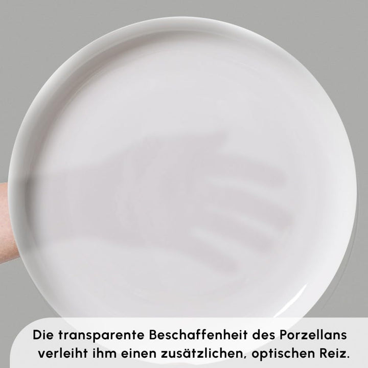 Karaca Streamline Favaro Service de Table Geschirr Set, 53 Tlg, Geschirrset 12 Personen aus Bone Chi
