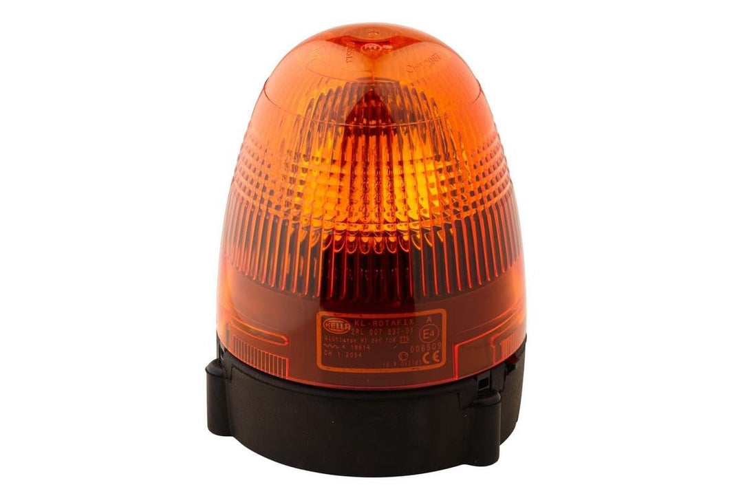 HELLA - Halogen-Rundumkennleuchte - KL Rotafix - 24V - Gelb - Anbau/geschraubt - Stecker: Flachsteck