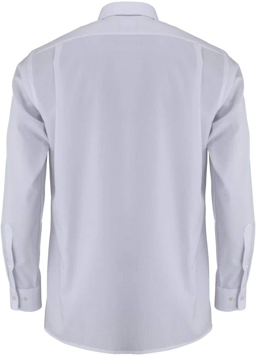 OLYMP Luxor modern fit Hemd Haifisch Kragen Langarm Popeline weiss, 37