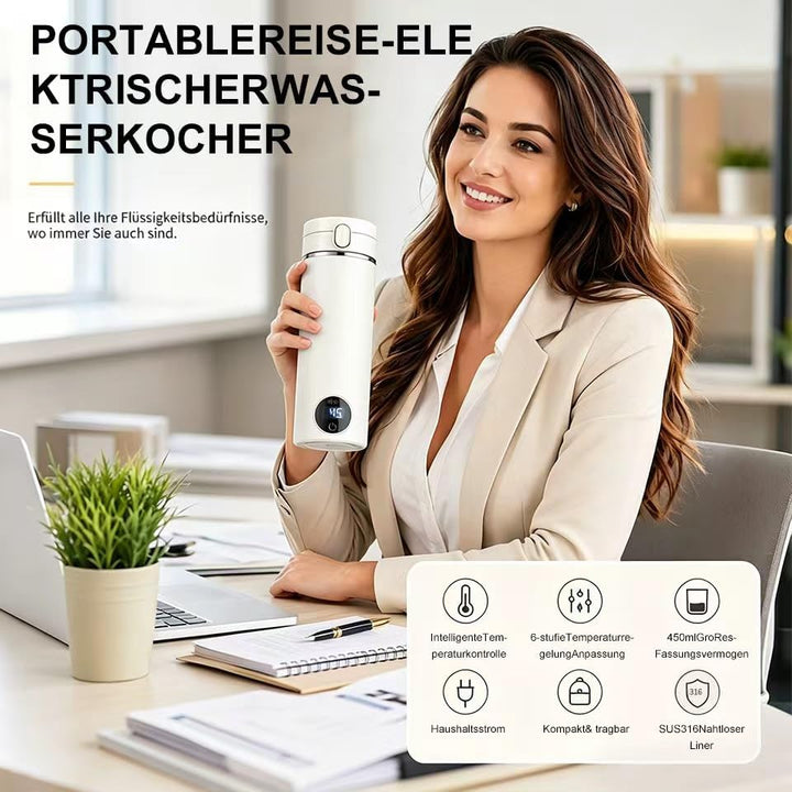 Reisewasserkocher, 450ml Mini Wasserkocher, 12V Elektrischer Reisewasserkocher Klein, Reise Wasserko