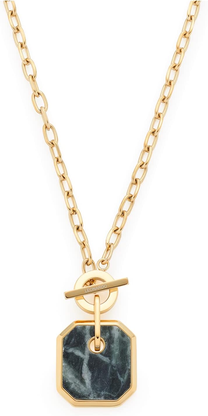 JEWELS BY LEONARDO Lira Halskette aus Edelstahl 1 Stück, goldfarbene Glieder-Kette mit Knebelverschl