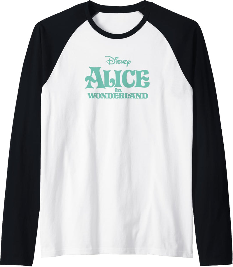 Disney Alice in Wonderland Alice Logo Blue Raglan