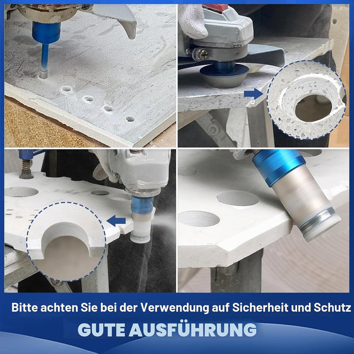 Diamantbohrer Fliesenbohrer Set - 6/8/35mm Diamantbohrer & 25mm Diamant Fingerfräser - 50mm Fasenboh