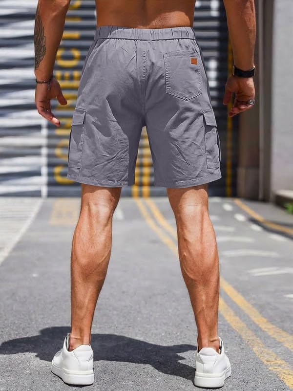 Elegancity Kurze Hosen Herren Cargo Shorts Sommer Freizeithose Kurze Elastische Taille Chino Shorts