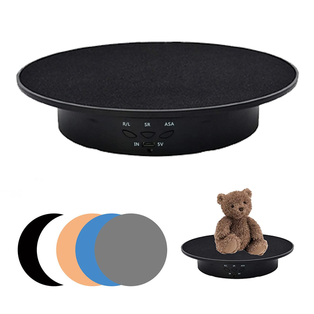 YWNYT Drehteller Elektrisch für Fotografie, 20cm Durchmesser, Lager 8kg, 90–180–360 Grad Drehbarer D