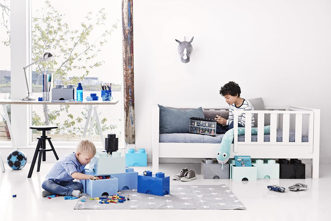 Lego Brick Schublade 8 Knöpfe, 2 Schubladen, stapelbar Aufbewahrungsbox, 9,4 l, Aqua (Mint grün), 32
