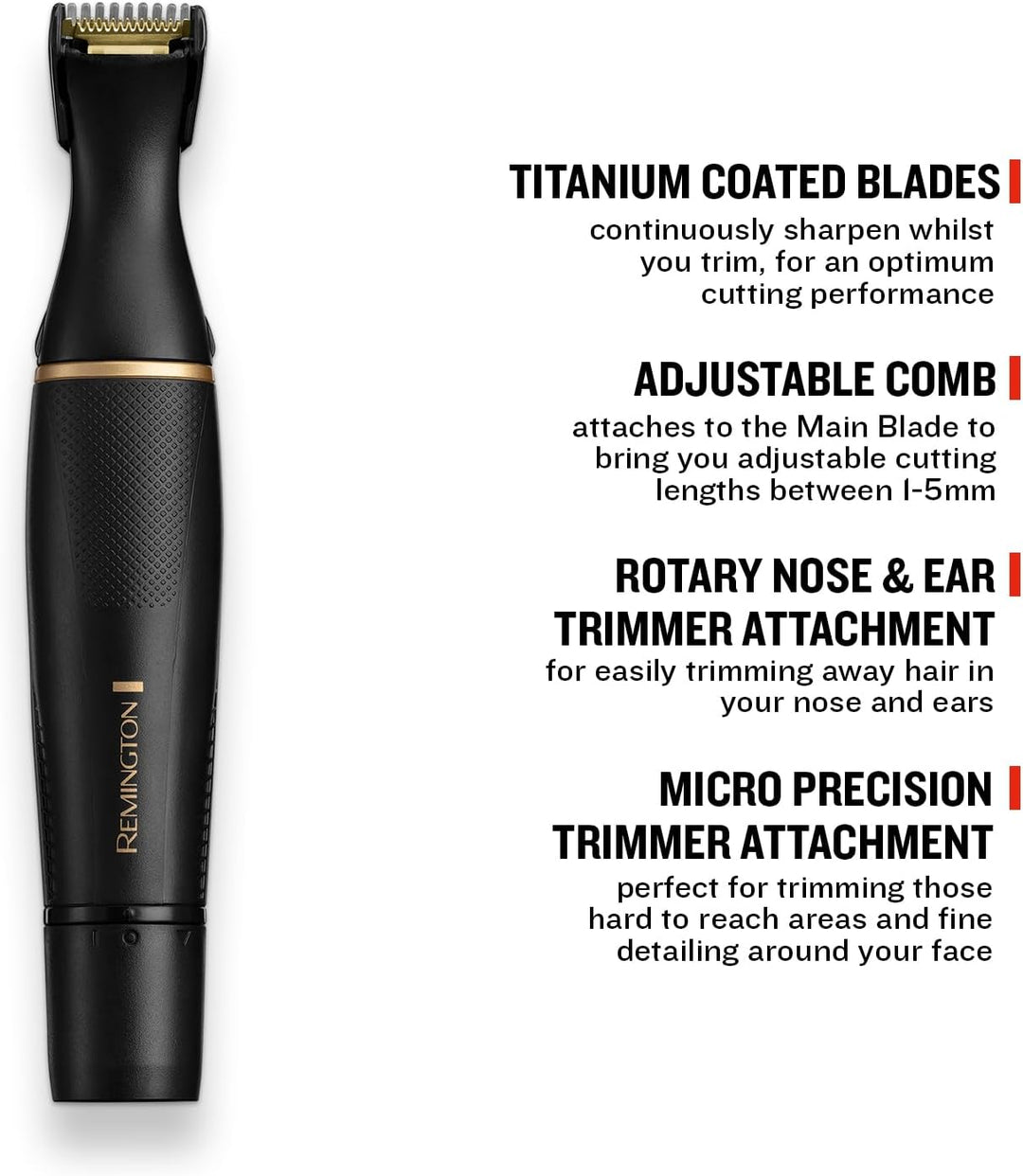 Remington Multi- Haarschneidemaschine Profi [Nasenhaartrimmer, Ohrenhaartrimmer, Augenbrauenrasierer