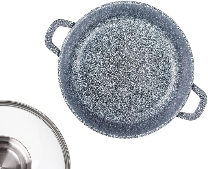 EliteHoff Induktion Topfset mit Stieltopf, 9-tlg Kochgeschirr-Set 16/16/20/24 cm, Kochtopf mit Decke