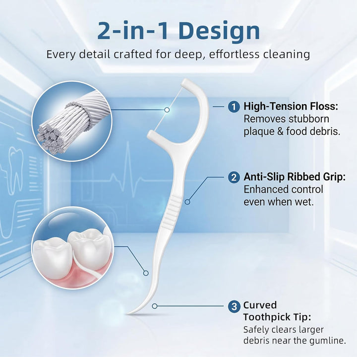 Dental Floss Picks High Pull Toothpicks Sticks,Professional Clean Floss Picks,Unflavored Disposable
