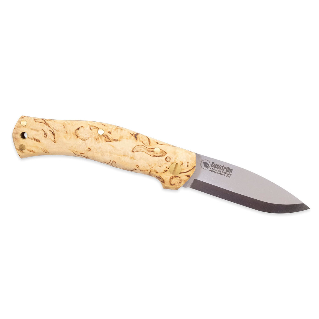 Casström Lars Falt Slip Joint Messer Curly Birch/Scandi