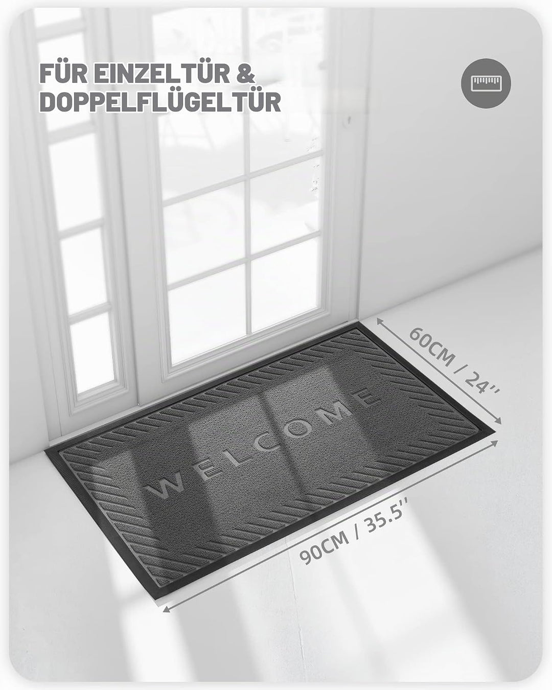 Color G Fussmatte Aussen, Schmutzfangmatte 60x90 Waschbar für Haustür, rutschfeste Fussmatte Aussenb