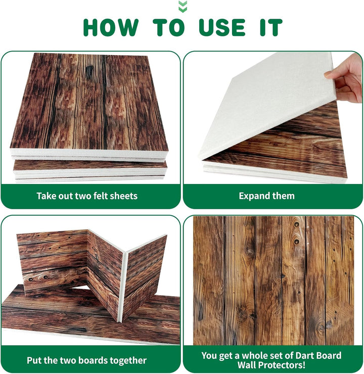 KEAGAN Holzmaserung Dartscheibe Wandschutz Dartscheibe Surround Wandschutz Filz Dartscheibe Wandschu