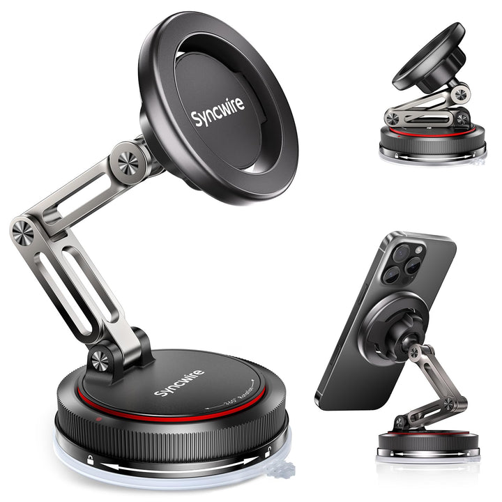 SYNCWIRE Magnetische Auto Handyhalterung für MagSafe [3-Achsen], Nano Klebegel + Starker Saugnapf fü