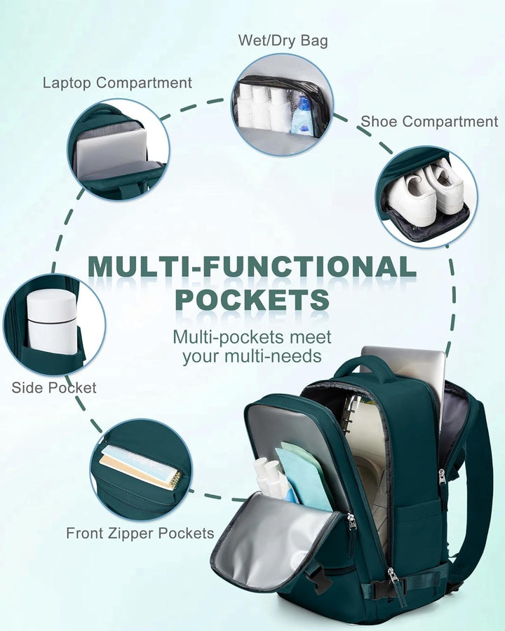SZLX Grosser Reiserucksack Damen,Vakuum Rucksack mit Pumpe Ryanair Handgepäck 40x30x20 Herren, Wizza