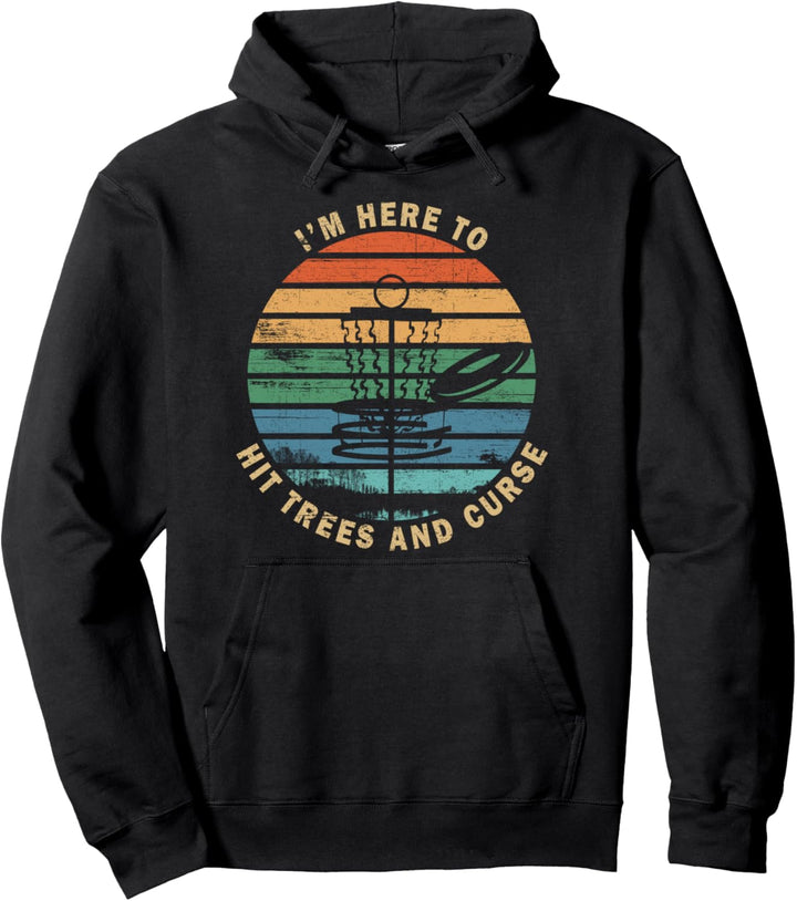 Disc Golf Frisbee Lustige Vintage Sport Hit Bäume und Fluch Pullover Hoodie
