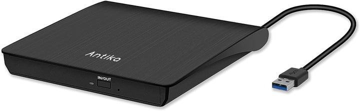 Antika Externer DVD-/CD-Brenner mit externem CD-Laufwerk USB 3.0 DVD +/- RW CD +/- RW tragbares Kart
