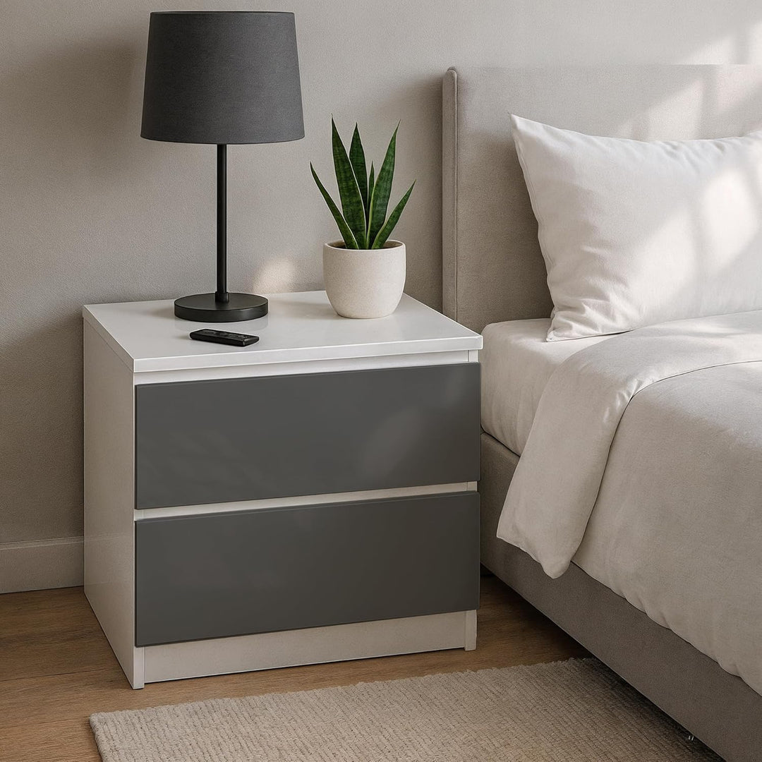 AKORD Kommode K60 mit 2 Schubladen | für das Wohnzimmer Schlafzimmer Schrank Büro Arbeitszimmer | Mo