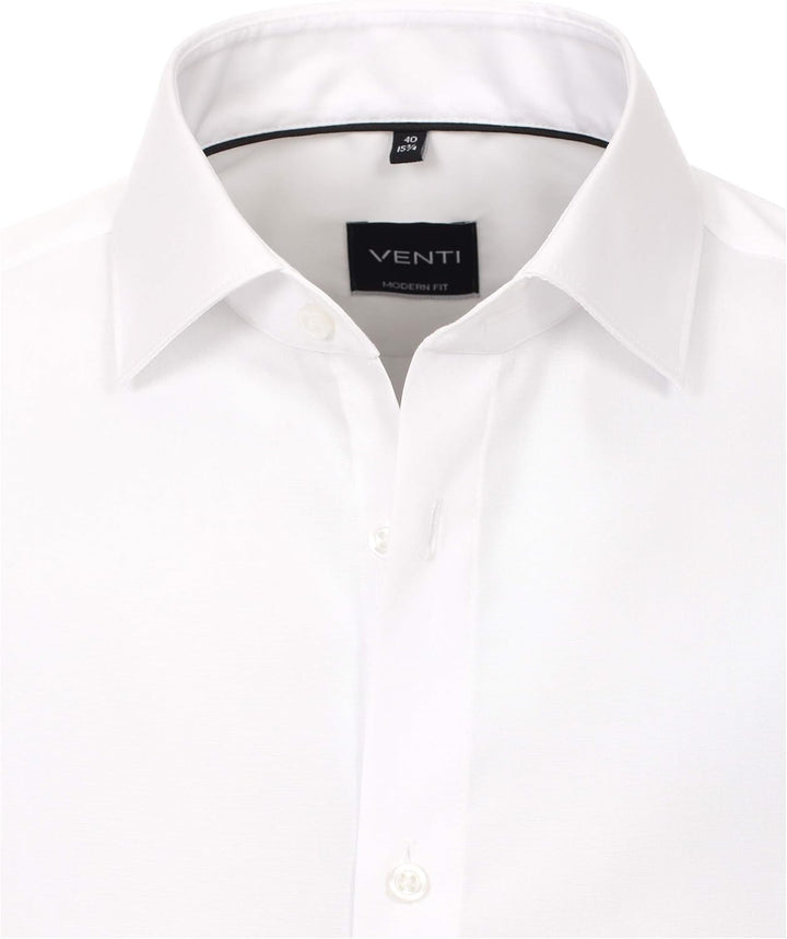 Venti Herren Popeline Hemd uninah 001980 Modern Fit 36 Schneeweiss, 36 Schneeweiß