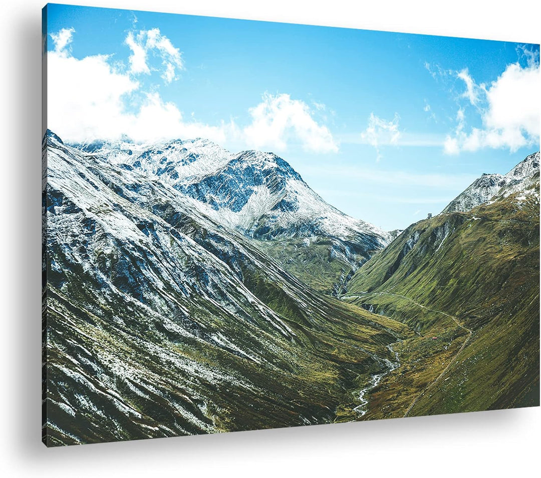deyoli durch die Berge schlingendes Tal Format: 60x40 als Leinwandbild, Motiv fertig gerahmt auf Ech