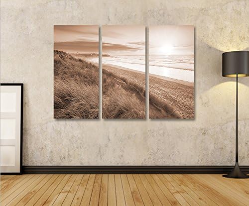 islandburner Bild Bilder auf Leinwand Dünen Sepia Nordseestrand 3p XXL Poster Leinwandbild Wandbild