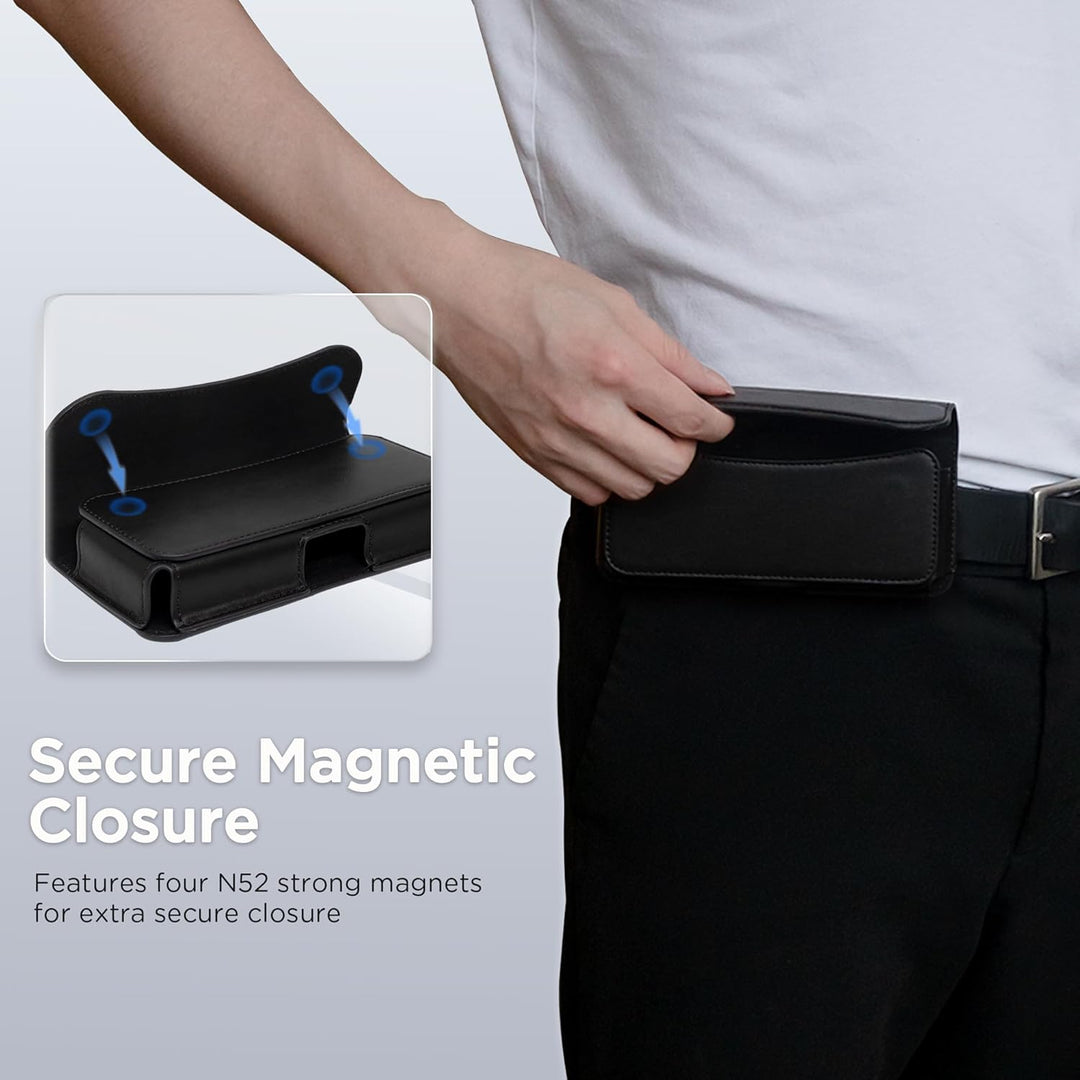 INGIDO Handy Gürteltasche Premium Leder Tasche mit Gürtelclip Handytasche für iPhone 15 Pro Max 14 P