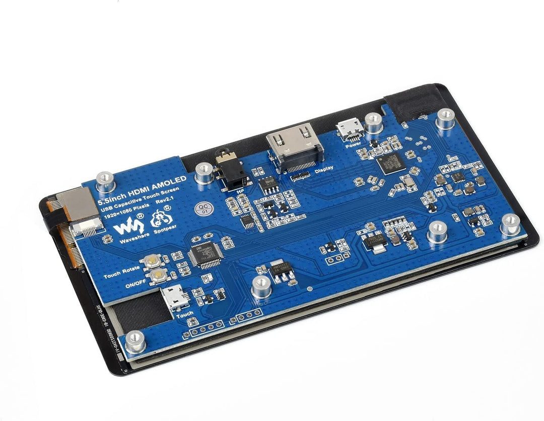 Waveshare 5.5inch HDMI AMOLED Display 1920x1080 Resolution Capacitive Touch Screen with Toughened Gl