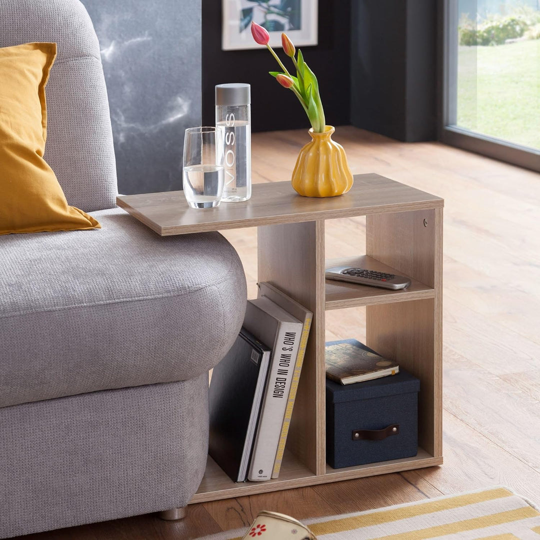 Wohnling Beistelltisch 50x50x30 cm Holz Sonoma Design Anstelltisch Sofa | Couchtisch klein modern |