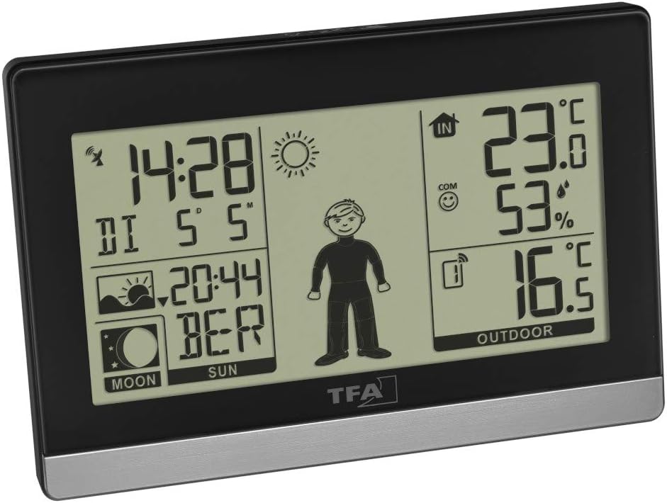 TFA Dostmann Funk-Wetterstation Weather Boy, 35.1159, Aussen-/Innentemperatur, Wettervorhersage, Mon
