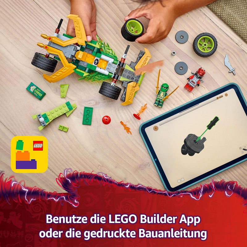 LEGO NINJAGO Lloyds Actionflitzer - Auto Bauspielzeug mit 2 Minifiguren für Rollenspiele, baubares S