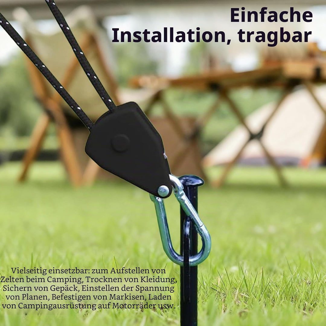 4 Stück 4 M Reflektierend Abspannseile Seil Verstellbarer Seil Ratsche Abspannseile mit seilspanner