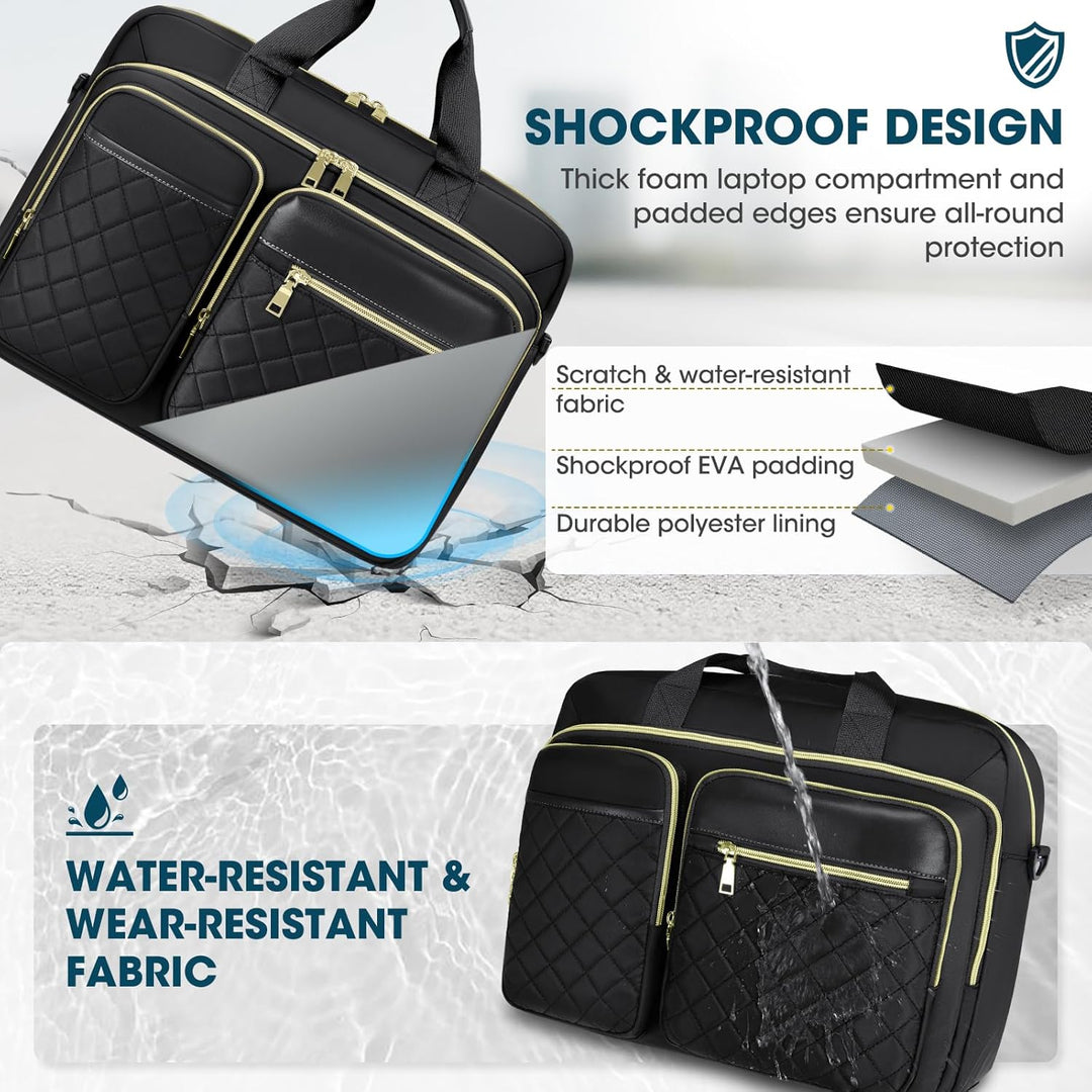 RAINSMORE Laptoptasche 15,6 Zoll für Damen Laptop Aktentasche Wasserdichte Laptop Notebook Tasche Bu