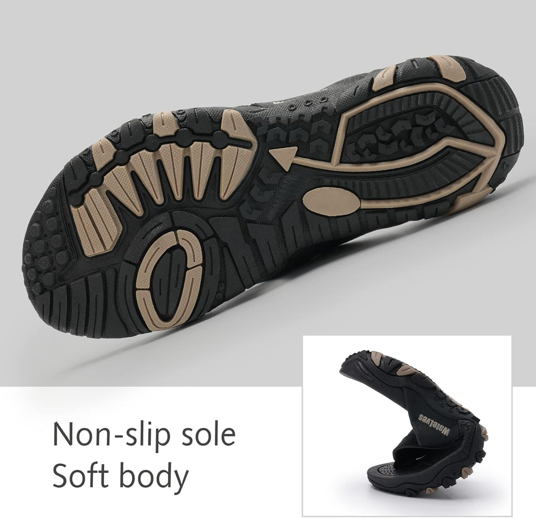 Herren Flip Flops Zehentrenner Leder mit Arch Support Sandalen Weich Leder Stoff Badelatschen Sommer