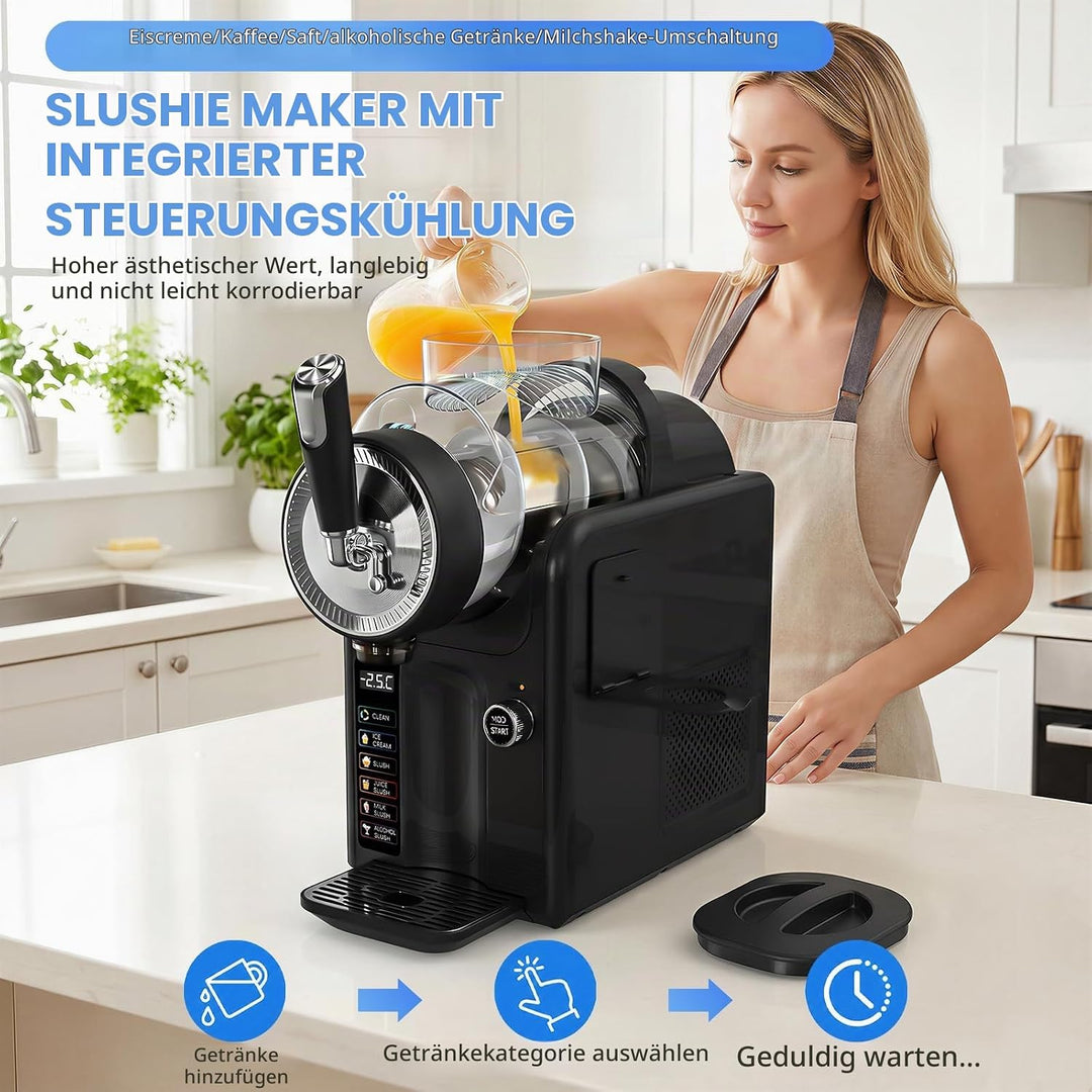 Slush Maschine,slushie maschine 2L Softeismaschine,Slushie Maschine für Zuhause,Maschine mit LED-Dis