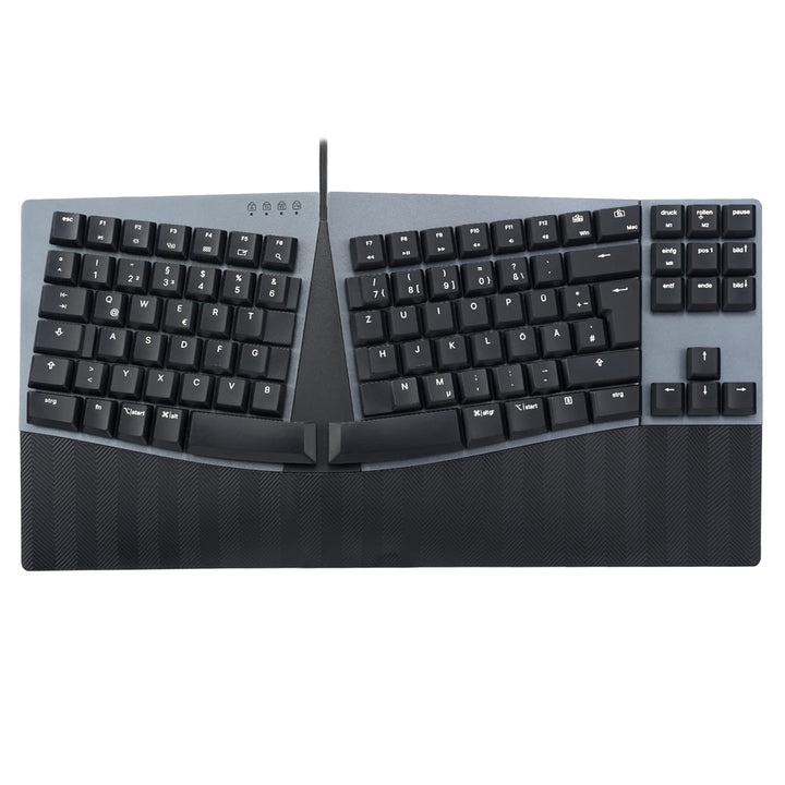 Perixx PERIBOARD-335BR DE, Kabelgebundene ergonomische mechanische Tastatur – Low-Profile Brown Clic