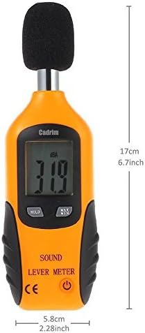 Cadrim Digital Schallpegelmessgerät, Tragbare Schallpegelmesser 30dB bis130dB Dezibel Messgerät mit