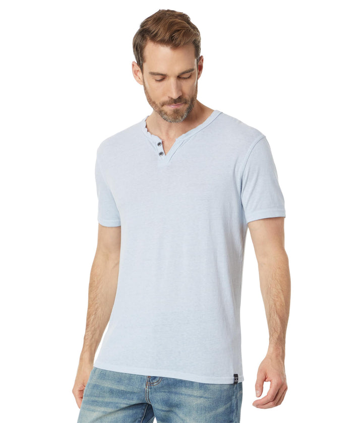 Lucky Brand Herren Venice Burnout Notch Neck Tee T-Shirt S Blau (Blue Fog), S Blau (Blue Fog)