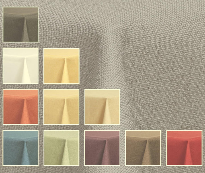 Textil Tischdecke - Leinen Optik - wasserabweisend Eckig - Farbe Grösse wählbar (Silbergrau, ca. 130