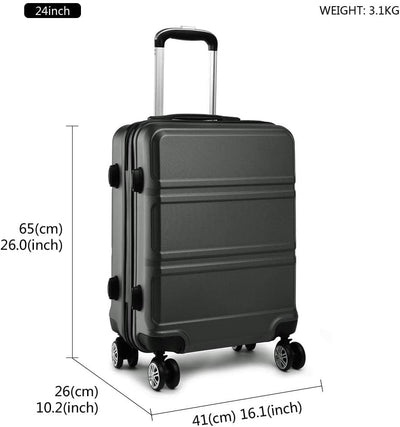 KONO Koffer Trolley Reisekoffer Set (M/L/XL) Grau, Set (M/L/XL) Grau