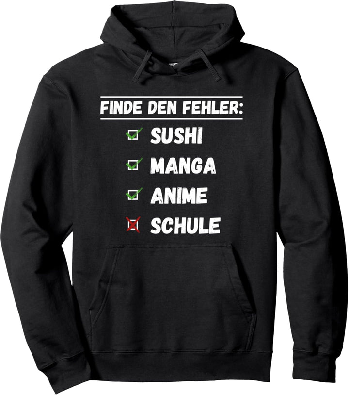 Lustiges Anime Design für Schüler Pullover Hoodie