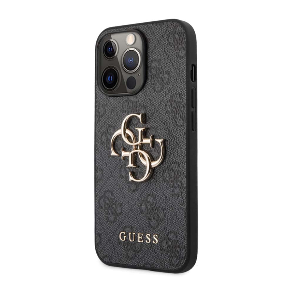 Guess GUHCP13L4GMGGR Hülle für iPhone 13 Pro / 13 6,1" grau 4G Big Metal Logo