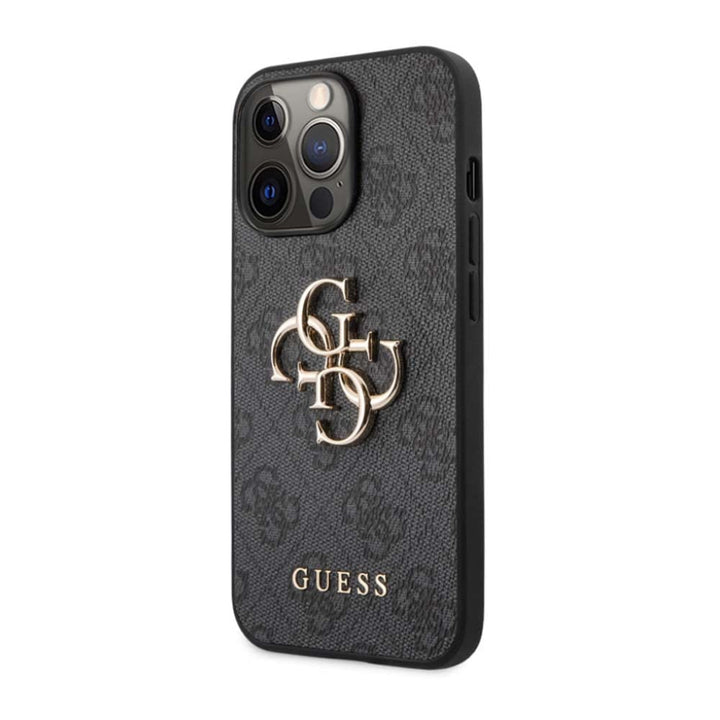 Guess GUHCP13L4GMGGR Hülle für iPhone 13 Pro / 13 6,1" grau 4G Big Metal Logo