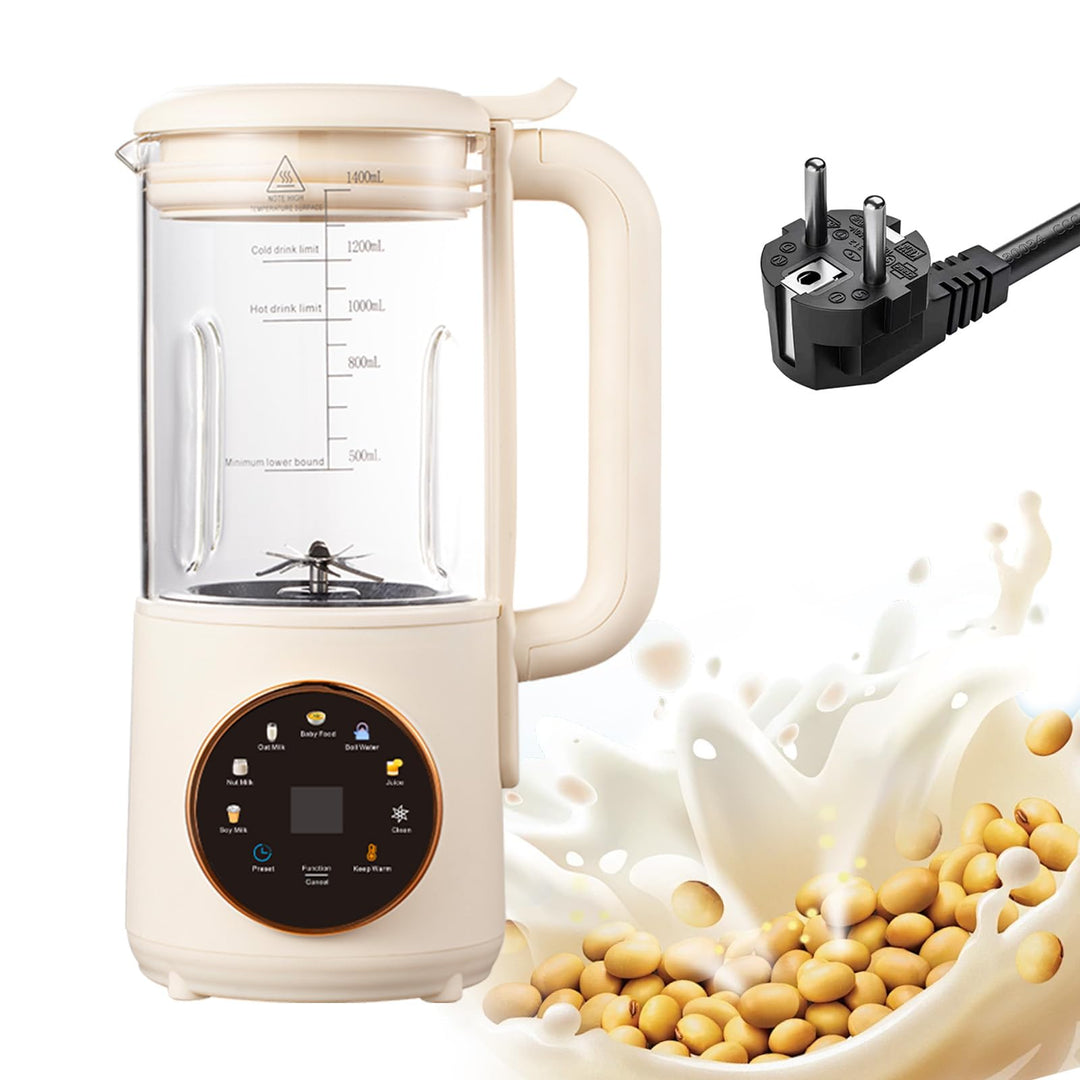 Automatische Pflanzenmilchbereiter,8in1 1400ml Sojamilch Maschine,Sojamilch Hersteller mit 16 Klinge