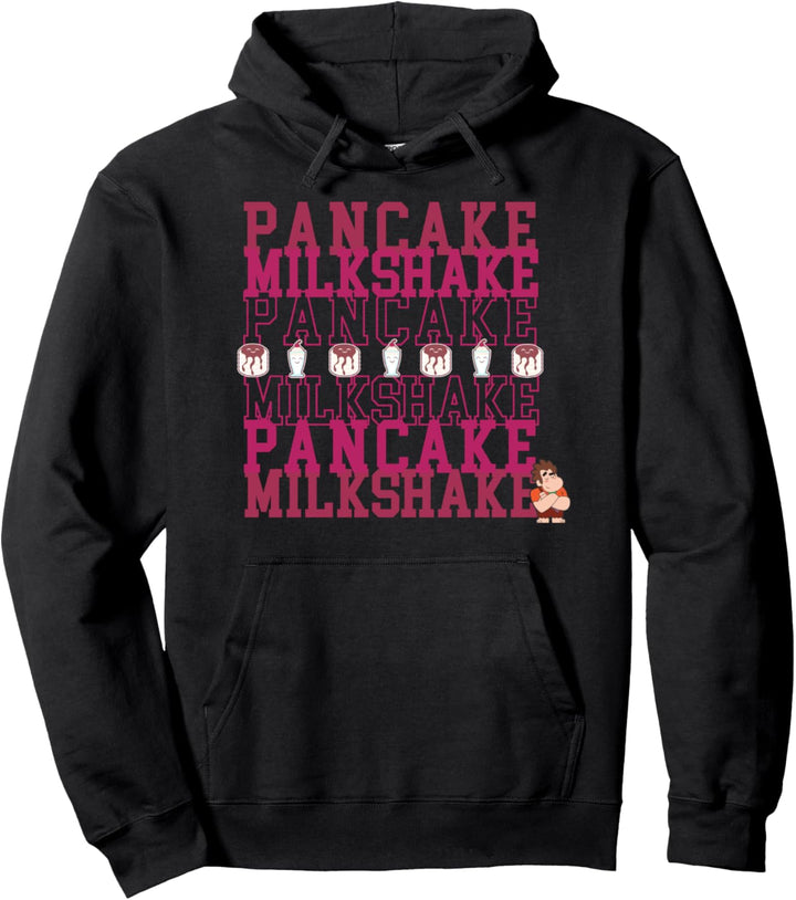 Disney Wreck-It Ralph 2 Pancake Milkshake Text Stack Pullover Hoodie
