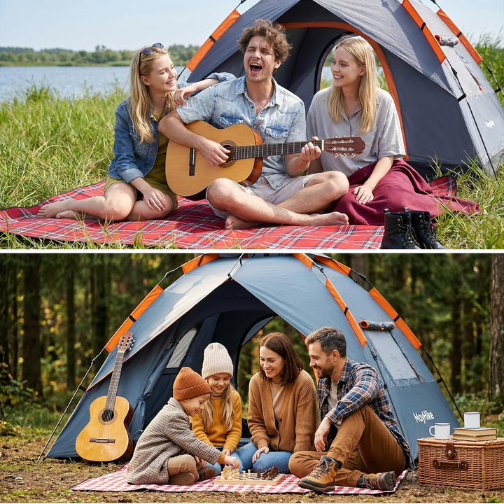 Camping Zelt 2 Personen Wurfzelt – Automatik Pop Up Zelt wasserdicht 3000mm mit 2 Türen und 2 Fenste