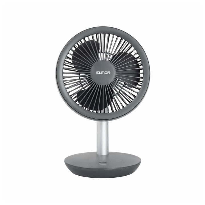 Eurom Tischventilator 5W kabellos | 4 Stufen Ventilator 308 m³/u | 15h Laufzeit | Lüftergösse ø 14 c